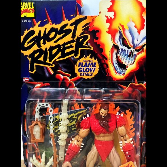 1996 MARVEL COMICS GHOST RIDER-OUTCAST FIGURE By: TOYBIZ w/COMIC BOOK SEALD - Picture 2 of 7